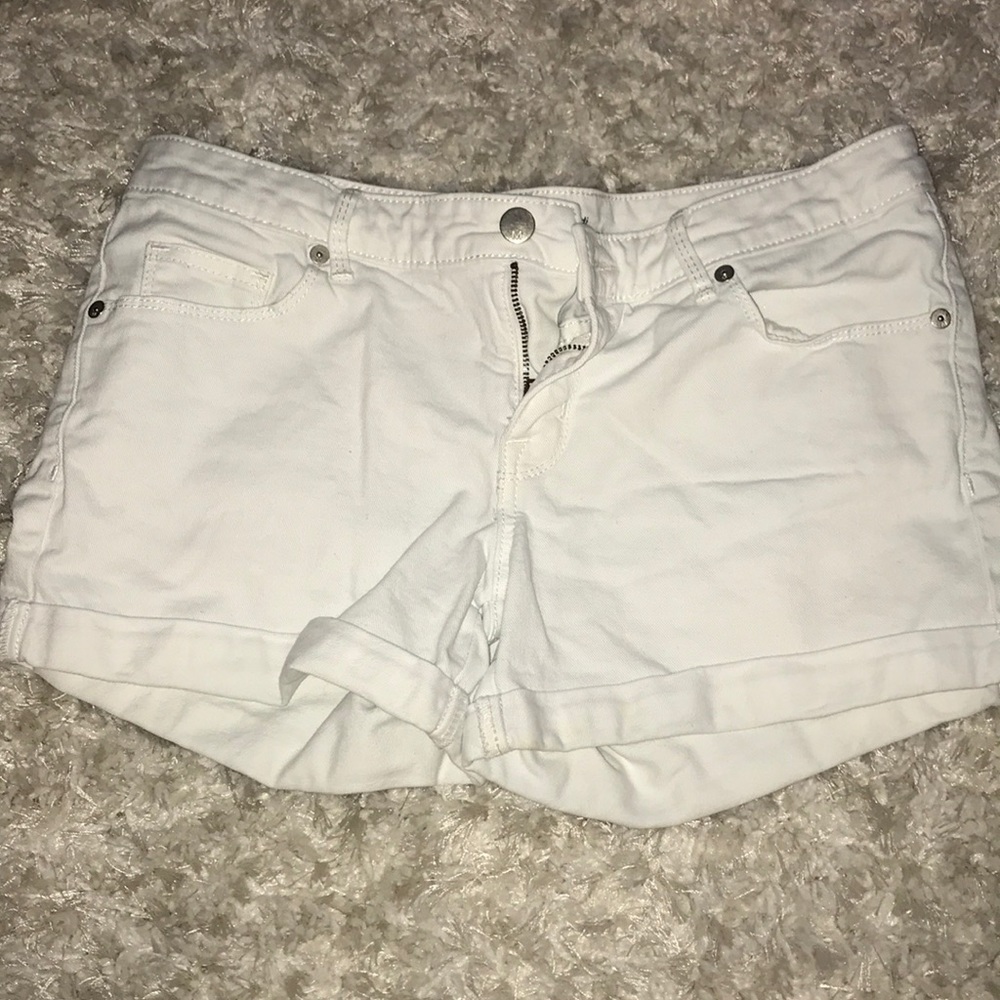 White denim shorts